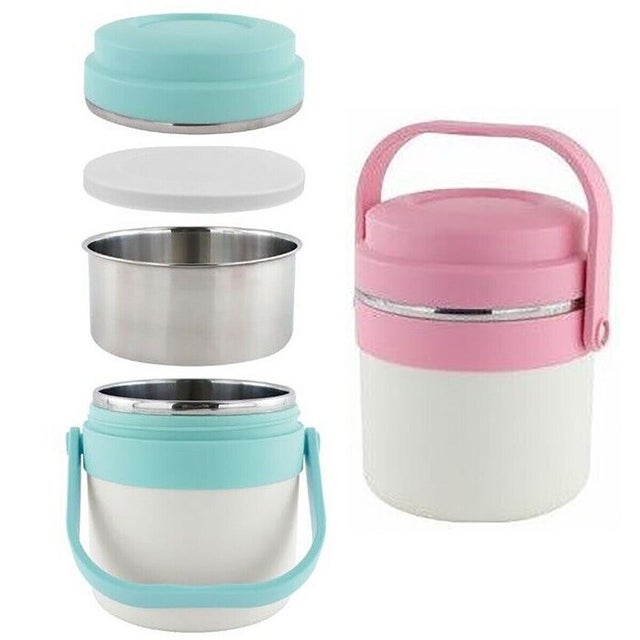 Bento Box Termico In Acciaio Inox – Contenitore Porta Pranzo Portatile Con Manico Pieghevole (700-2800 Ml)