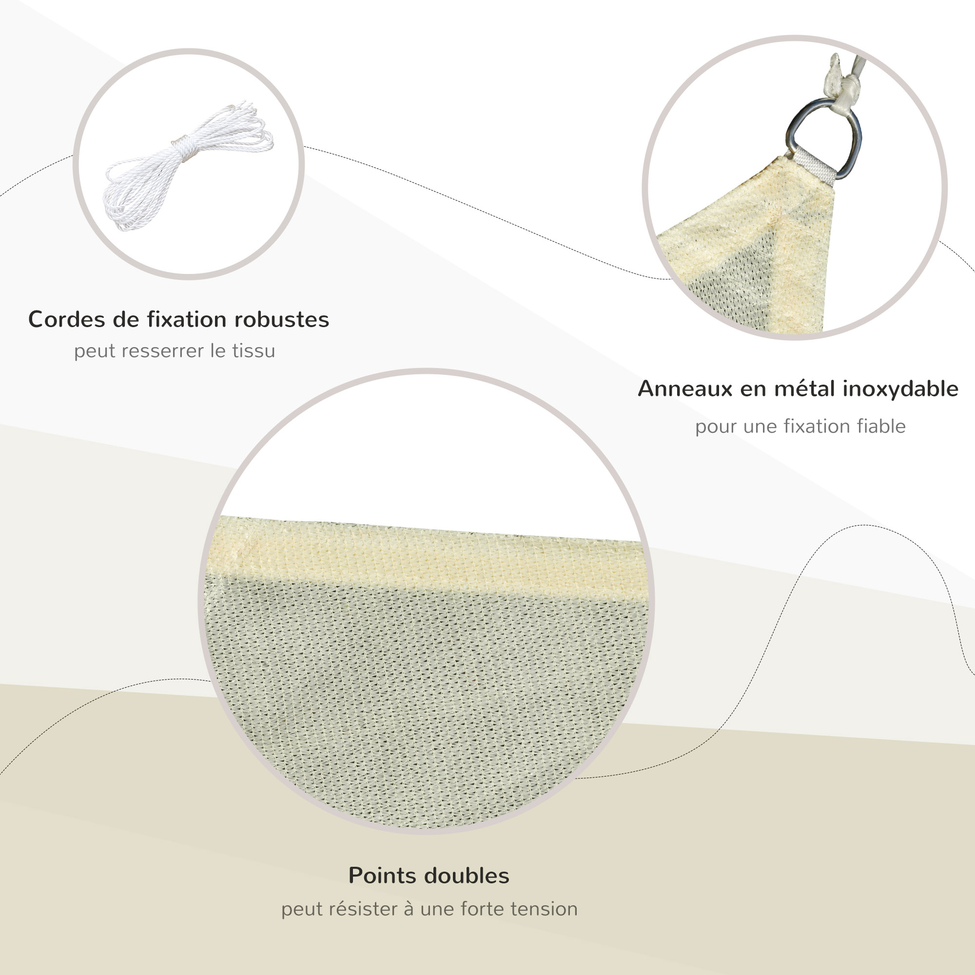 voile d'ombrage HDPE Outsunny - 5