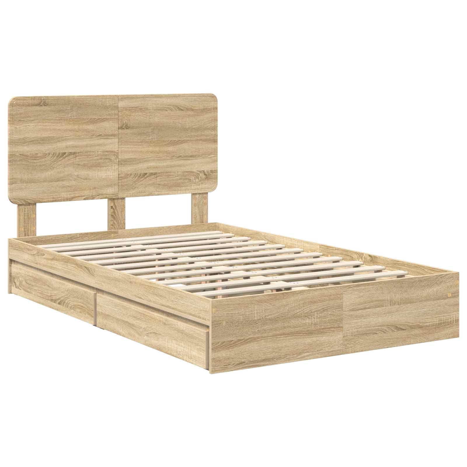 Lit de Rangement Chêne 120 x 200 cm Bois d'ingénierie - 4