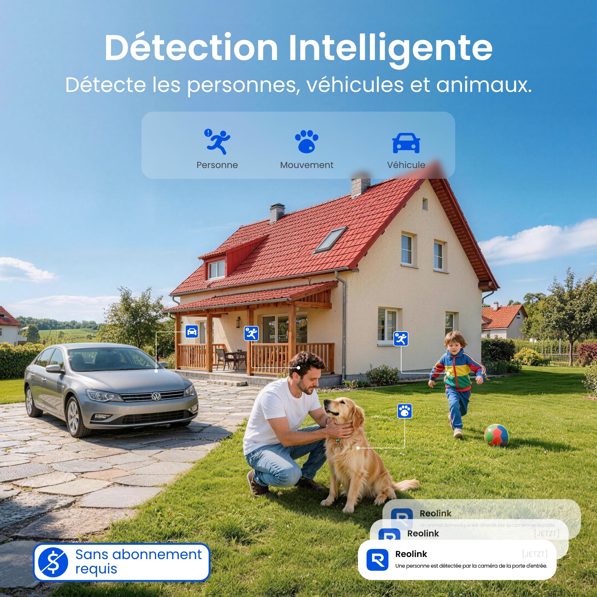 Caméra de surveillance 4K 8MP 2,4/5GHz WiFi batterie PT sans fil, sans Abonnement,+SP, Reolink, Noir - 4