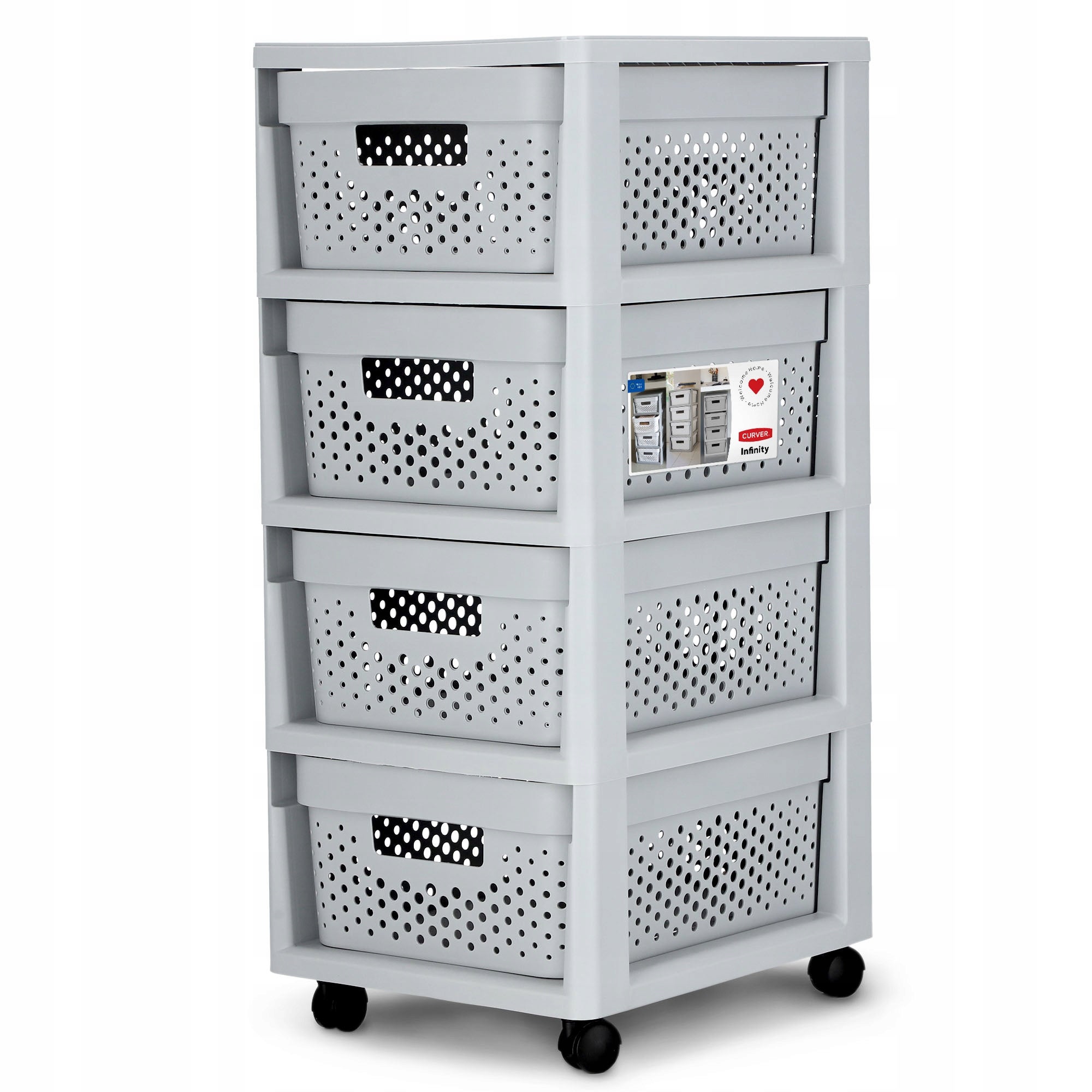 Regał ażurowy INFINITY 4x11L szary Curver