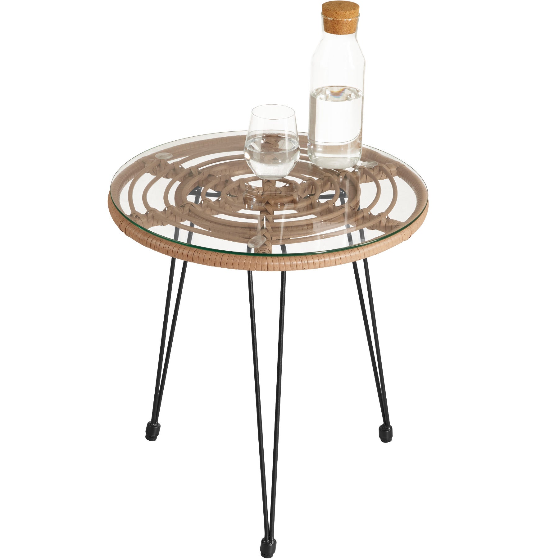 Salon de jardin en résine tressée et acier 2 places résistant aux UV TECTAKE - 3