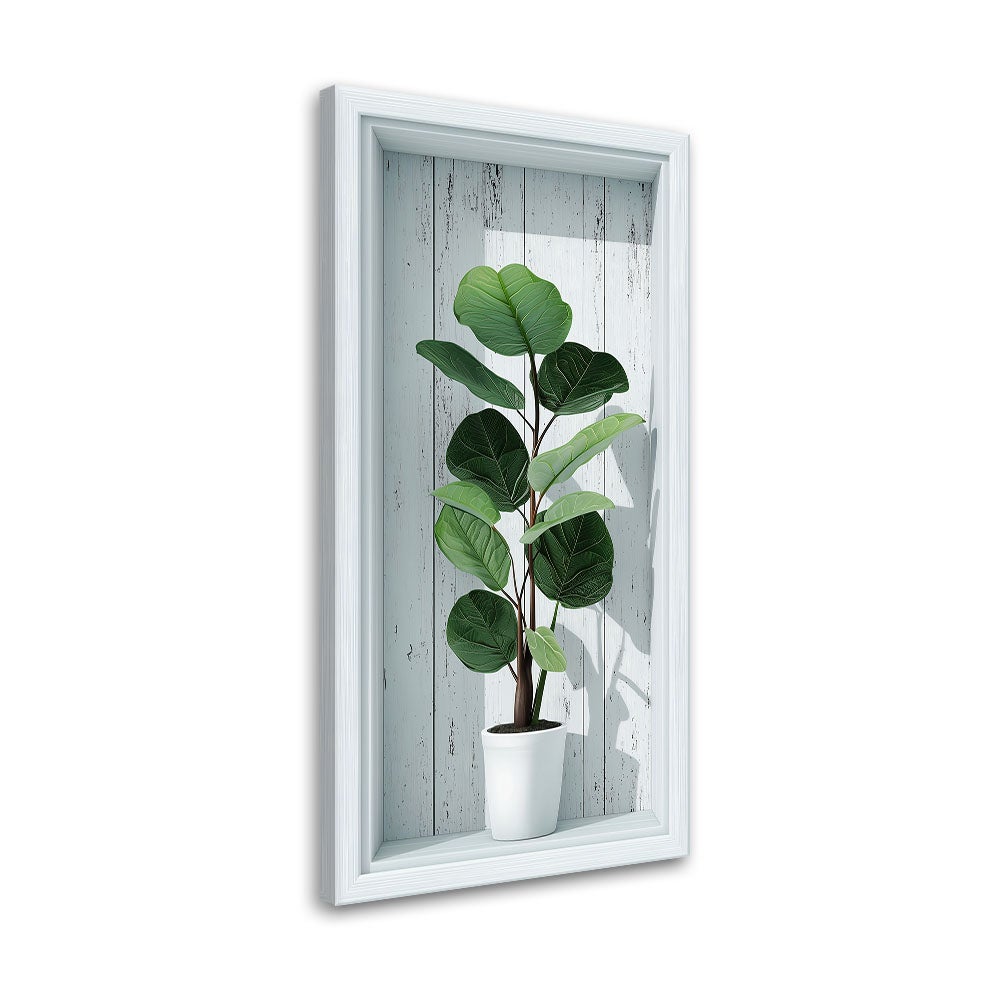 Obraz na ścianę do salonu kuchni, Liście zielone we wnęce 3d 50x100