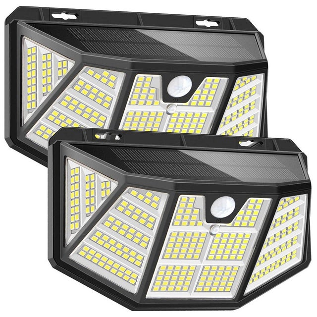 Lot de 2 appliques solaires,lampes LED pour cour,lumière blanche,éclairage d'ambiance,luminaires solaires à détecteur,idéales pour balcons— SIENTICE