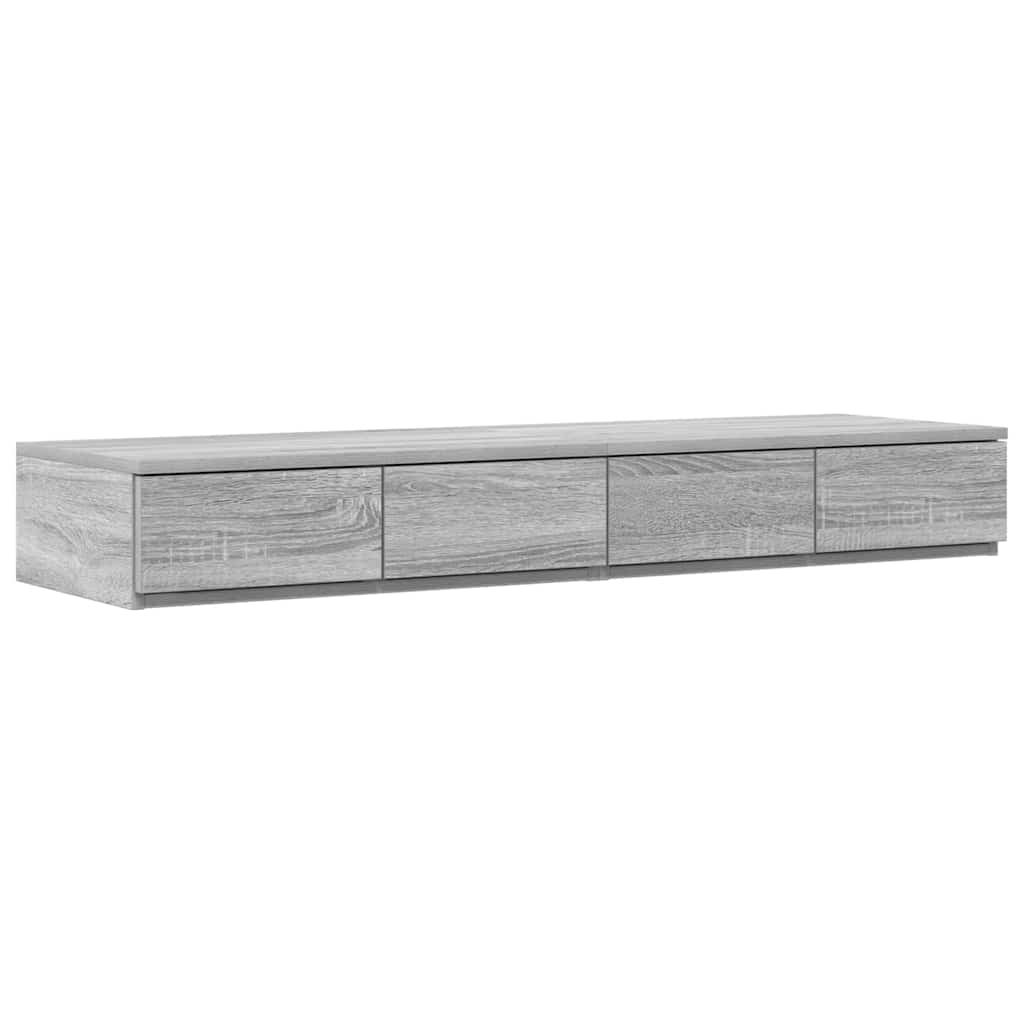 Cadre de lit avec rangement et tiroir gris 120 cm - 5