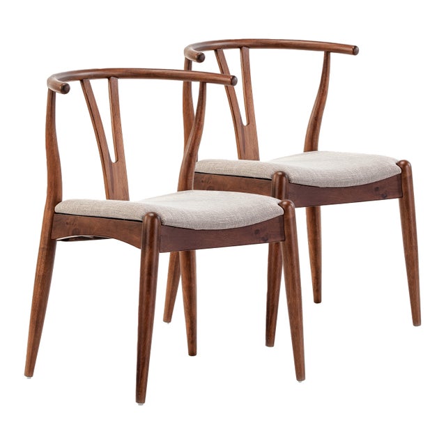 Pack 2 chaises Rustic, Couleur Noyer, Bois Massif, 55 cm x 54,5 cm x 76 cm