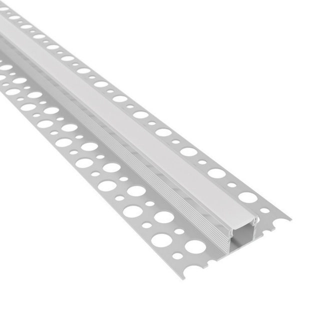 Perfiles para Cerámica y Azulejos Con Canal De Iluminación Led 2m Barras Led Ocultas + Tapa Luz Continua (Plana)