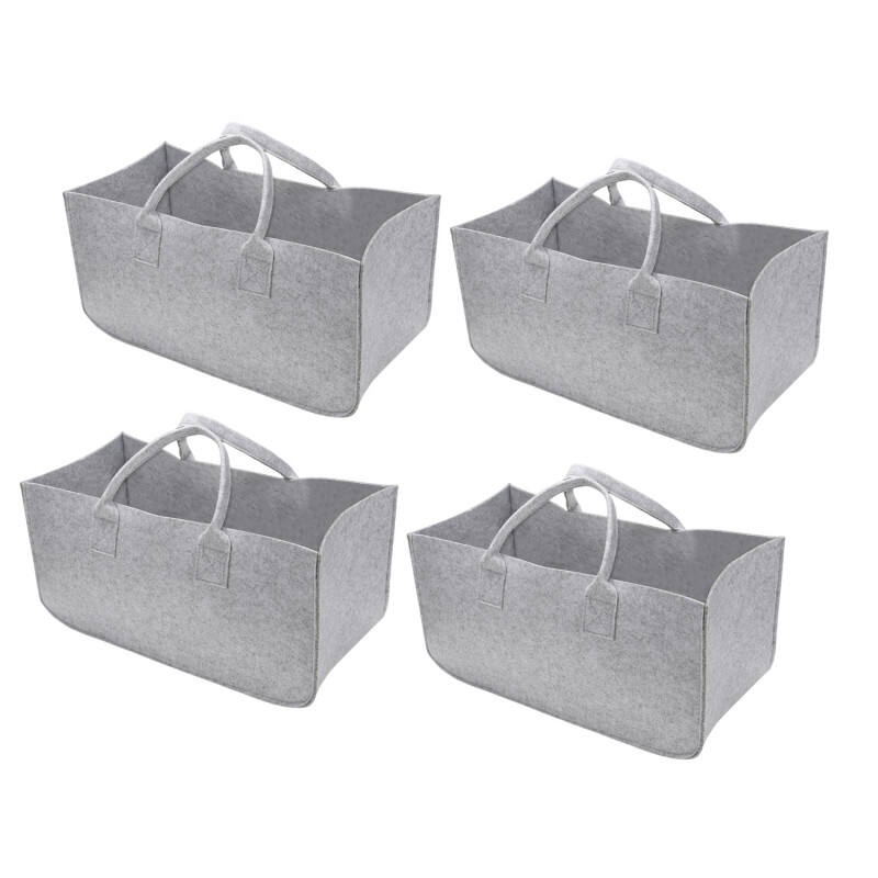Lot De 4 Sacs En Feutre, Panier à Bûches De Bois En Feutre, Sac De Bois En Feutre Sac De Rangement Gris 97043587