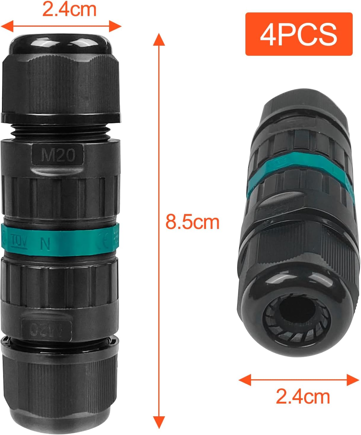 Lot de 4 Connecteur Etanche 3 Fils, Connecteurs de Fils Étanches, Boite de Jonction Electrique, Raccord Electrique Etanche IP68 - 2