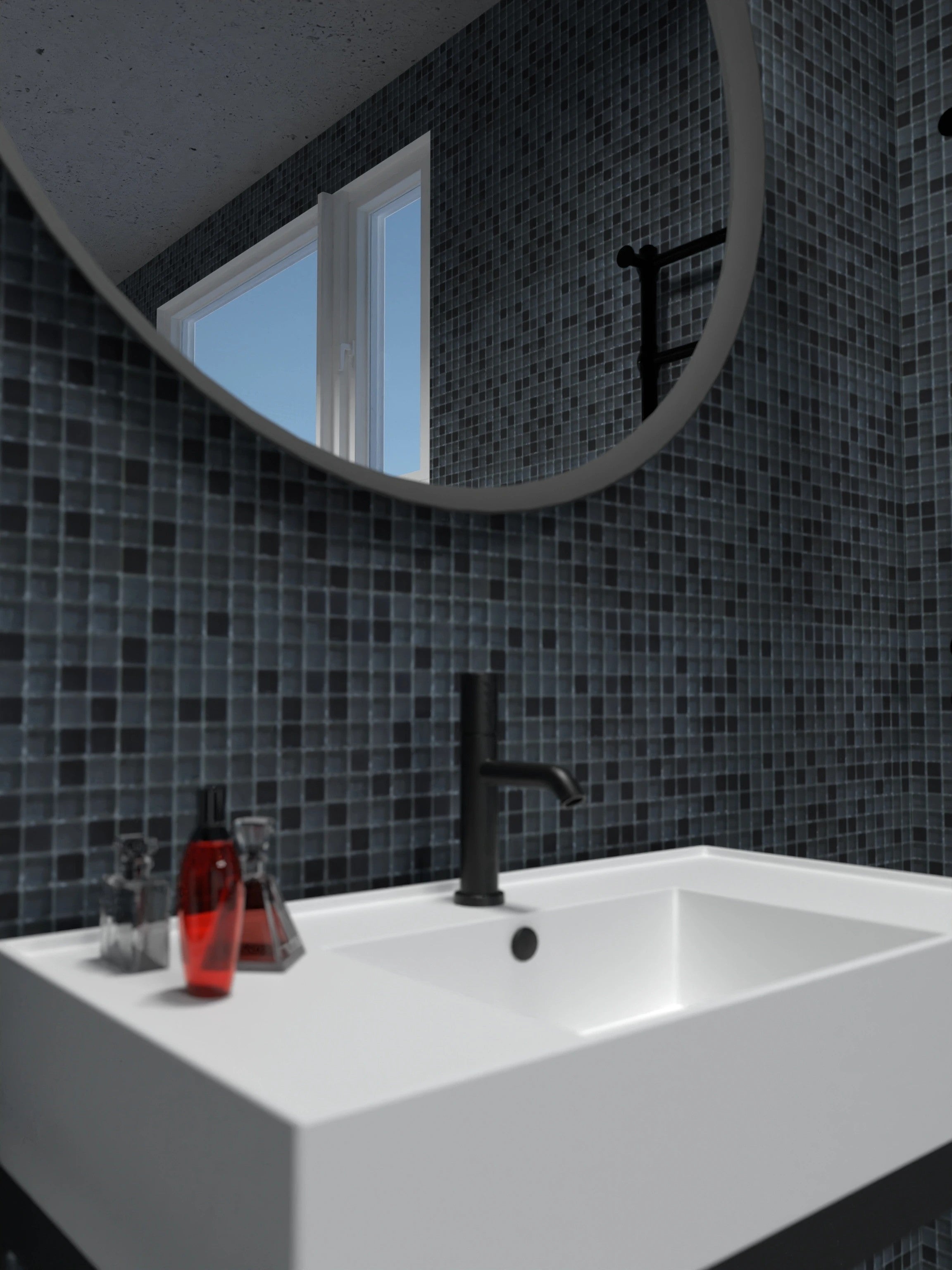 Multipack da 33 fogli di mosaico in vetro su rete grigio scuro e grigio chiaro per bagno e piscina. 3m2 - Spessore 8mm - 30x30 cm - 4