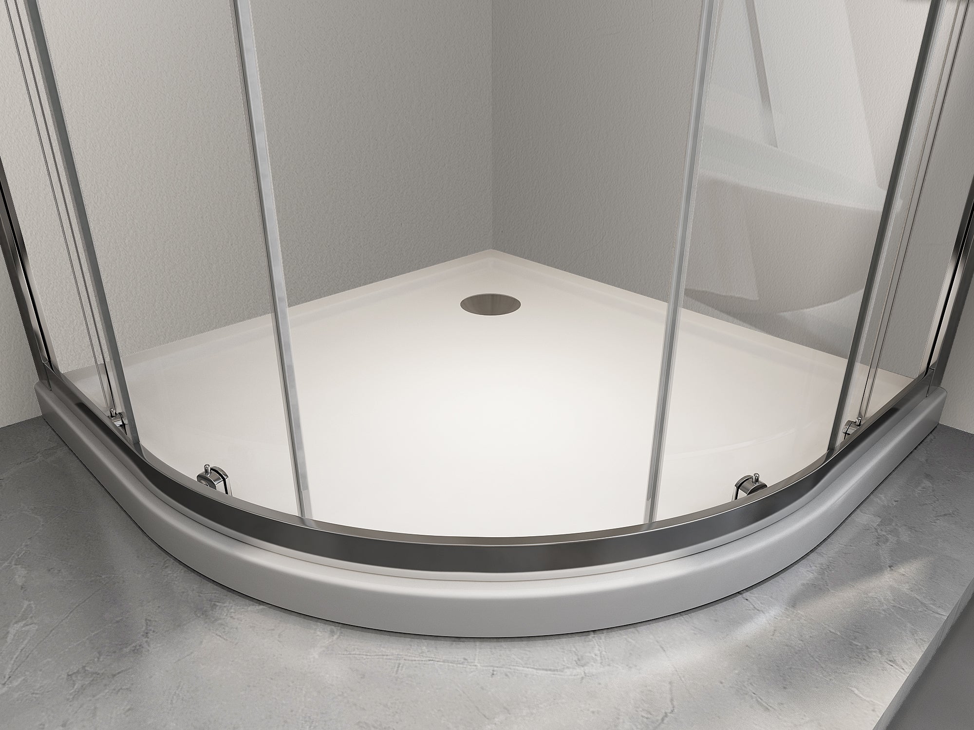 NALA Box Doccia 6 Mm Angolare Curvo Semicircolare Profilo Cromo Reversibile H.190 80x80 - 2