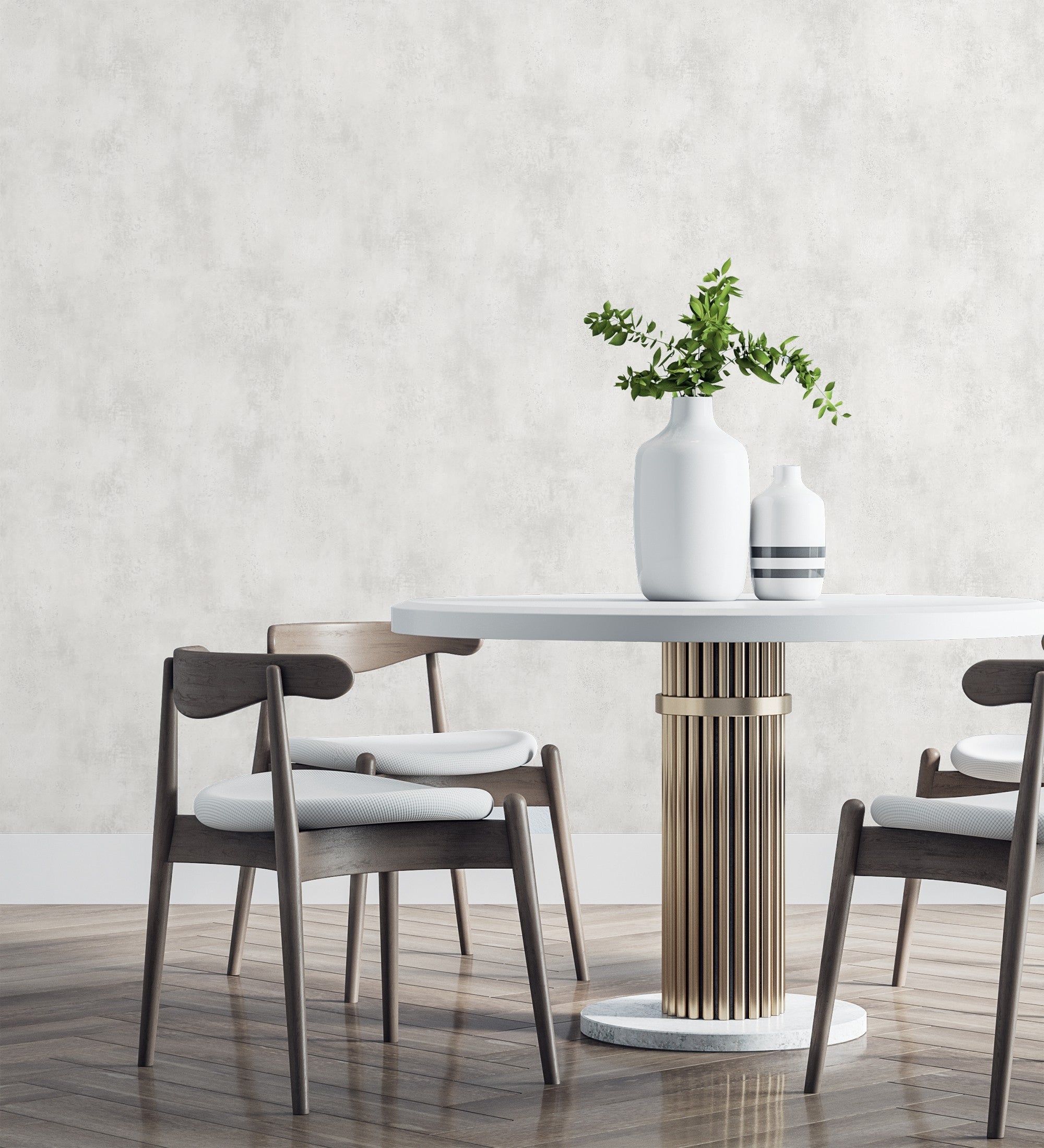 Papel de parede vinílico efeito de betão estucado em cor cinza quente claro com textura em - Hannover 128804 da GAULAN - Rolo de 10 m x 0,53 m - 8
