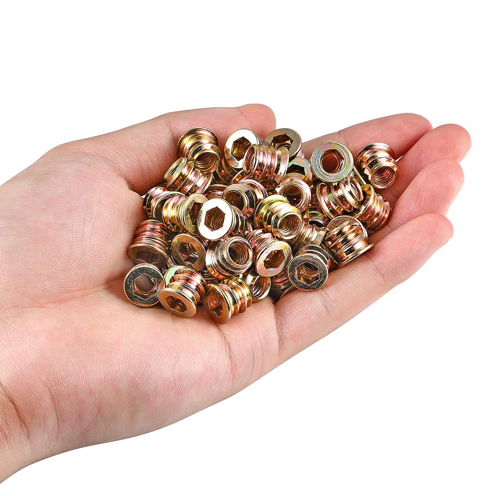 Inserts filetés pour vis à bois M8 x 15mm, écrous à bois hexagonaux (avec clé hexagonale), 40 pièces - 4