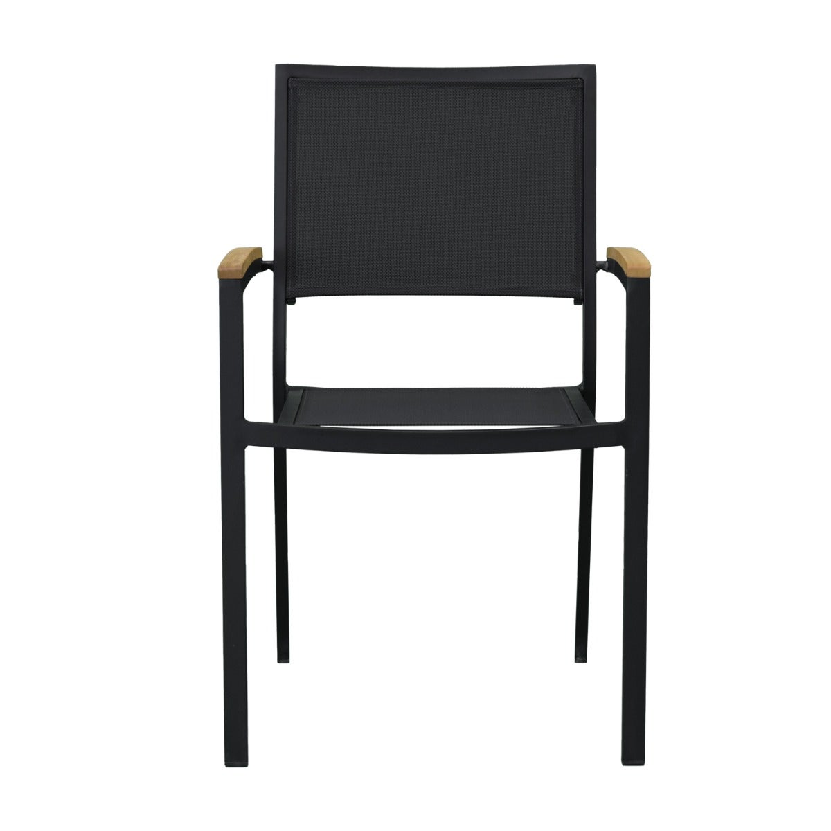Fauteuil aluminium et textilène noir Casablanca - 3