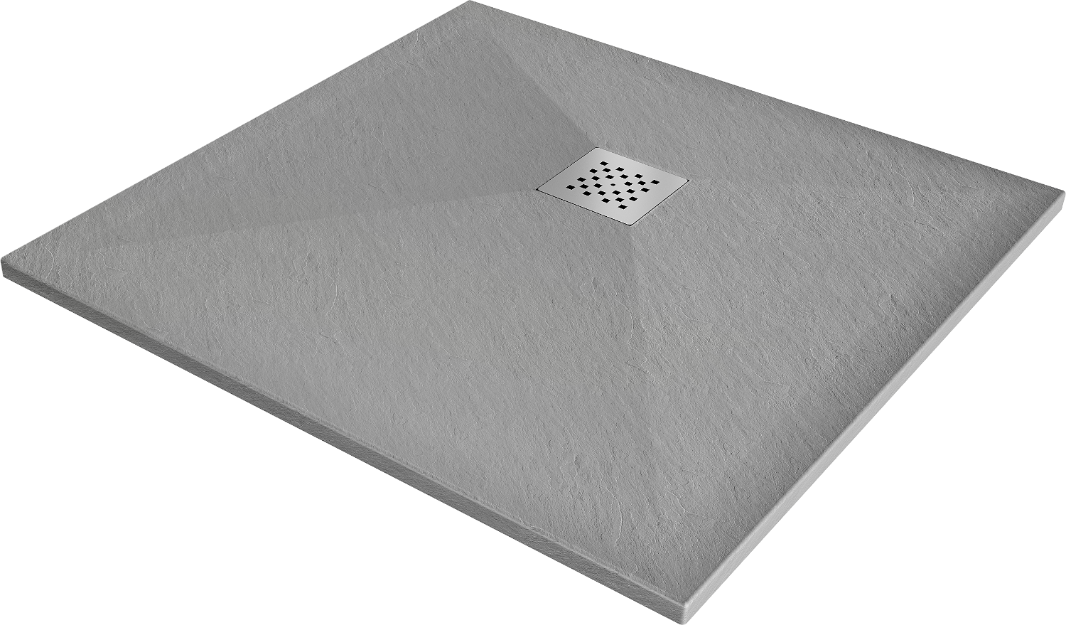 Mexen Stone+ brodzik kompozytowy kwadratowy 80 x 80 cm, szary-beton - 44618080