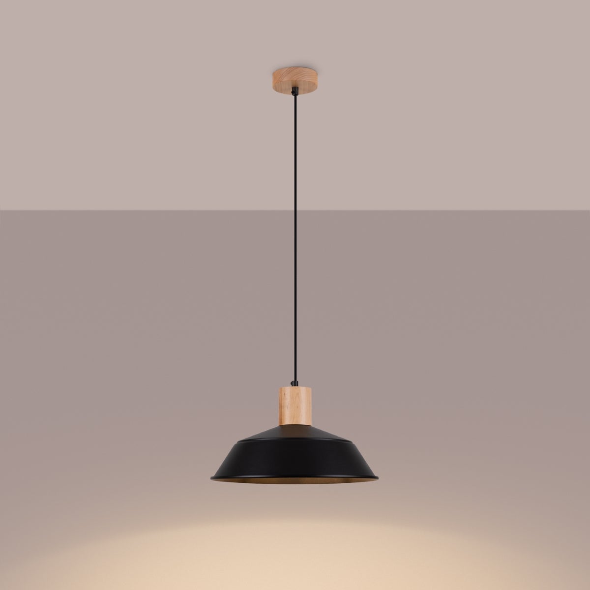 Lampa wisząca FANOVA czarna LED 3000K - 34x34x120cm Sollux