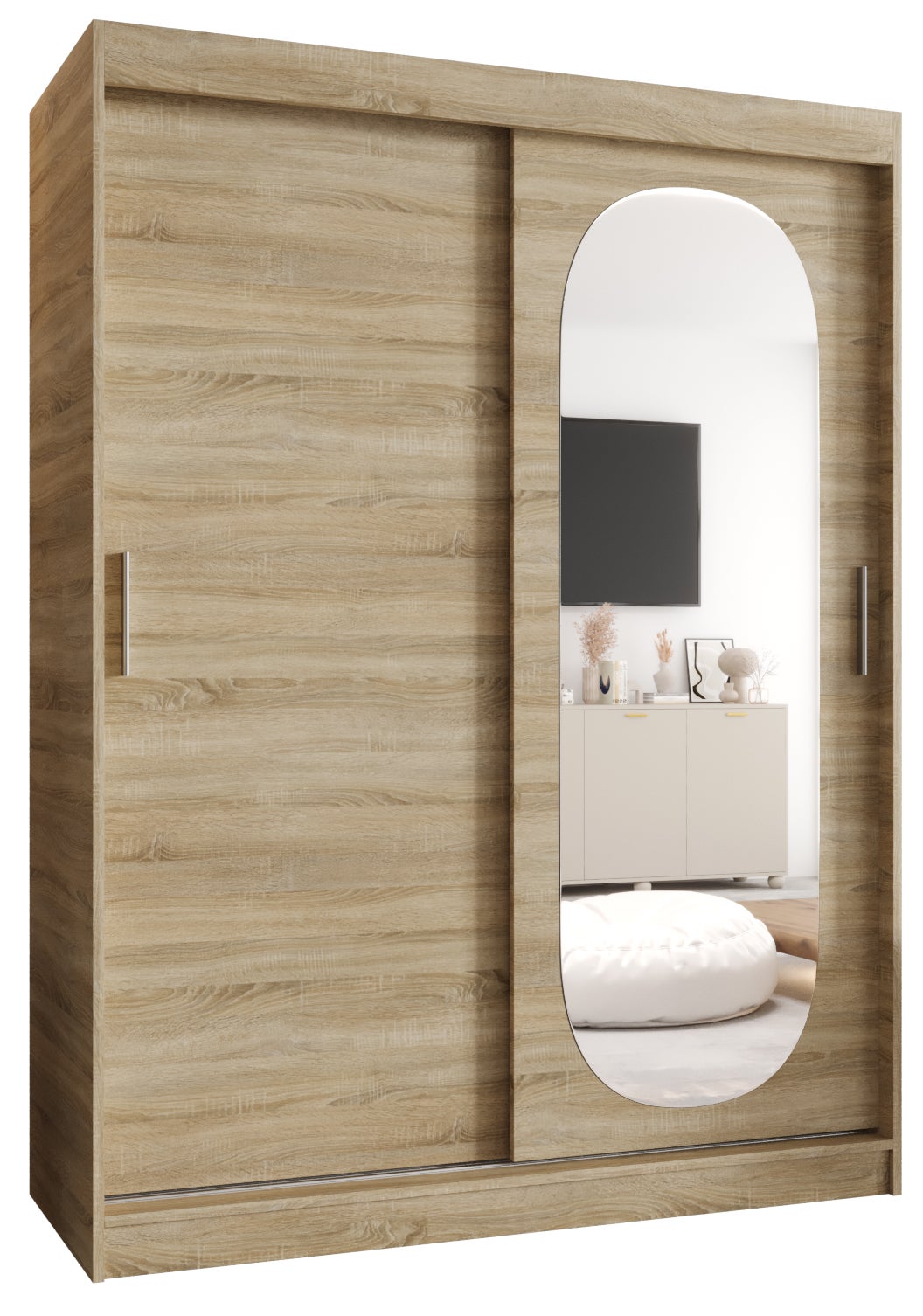 Szafa przesuwna garderoba ROYAL 150 x 62 x 200 cm Sonoma
