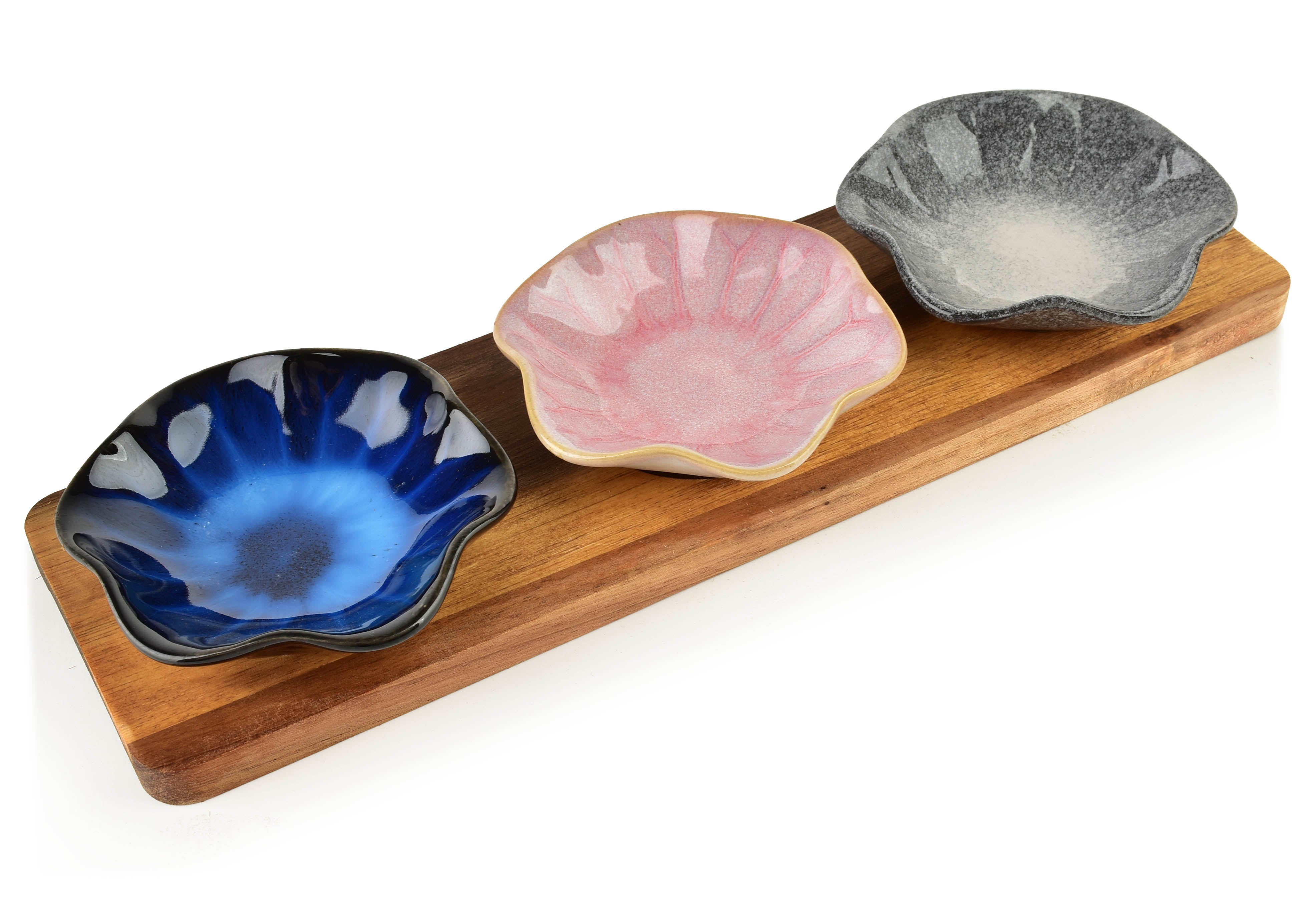 Modern kitchen deska z 3 miskami 11x10x3cm (32,5x10x1,2cm) poj.80ml