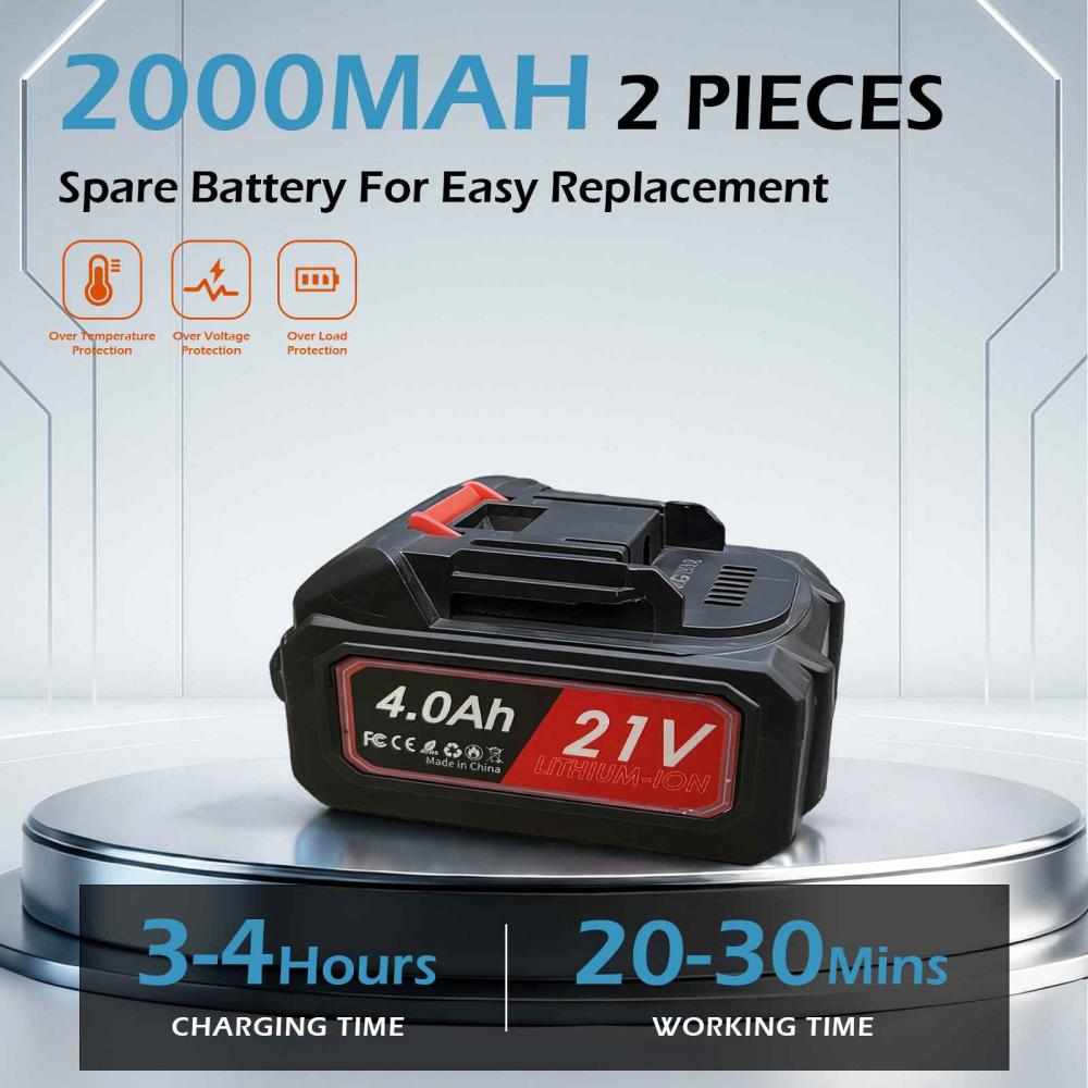 Taille-haies électrique sans fil 650W, batterie 2000mAh x2, lame 9