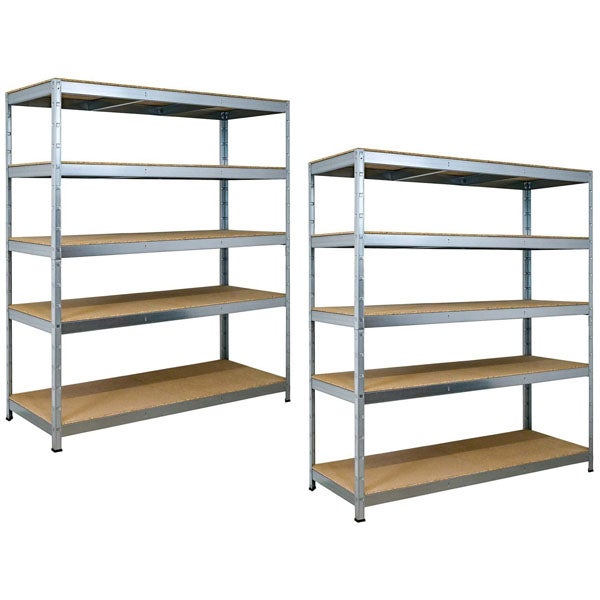 Humberg 4847 Étagère Charges Lourdes 5 Tablettes MDF 180 X 90 X 40 Cm – Rack De Stockage Robuste, Noir Galvanisé, Réglable & Sécurisé