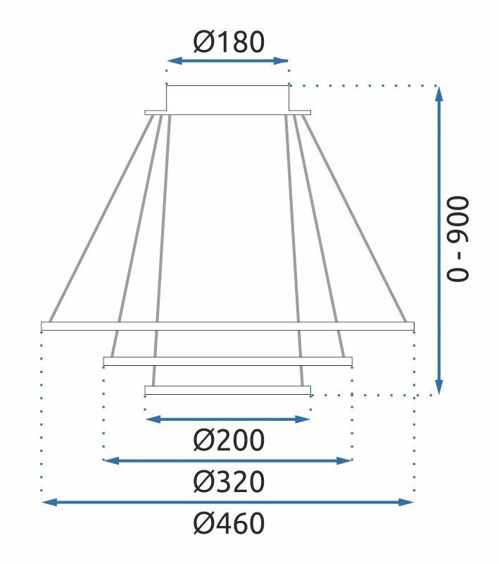 Lampa Sufitowa Wisząca Led Toolight Led G040-3Cp Czarny - 8