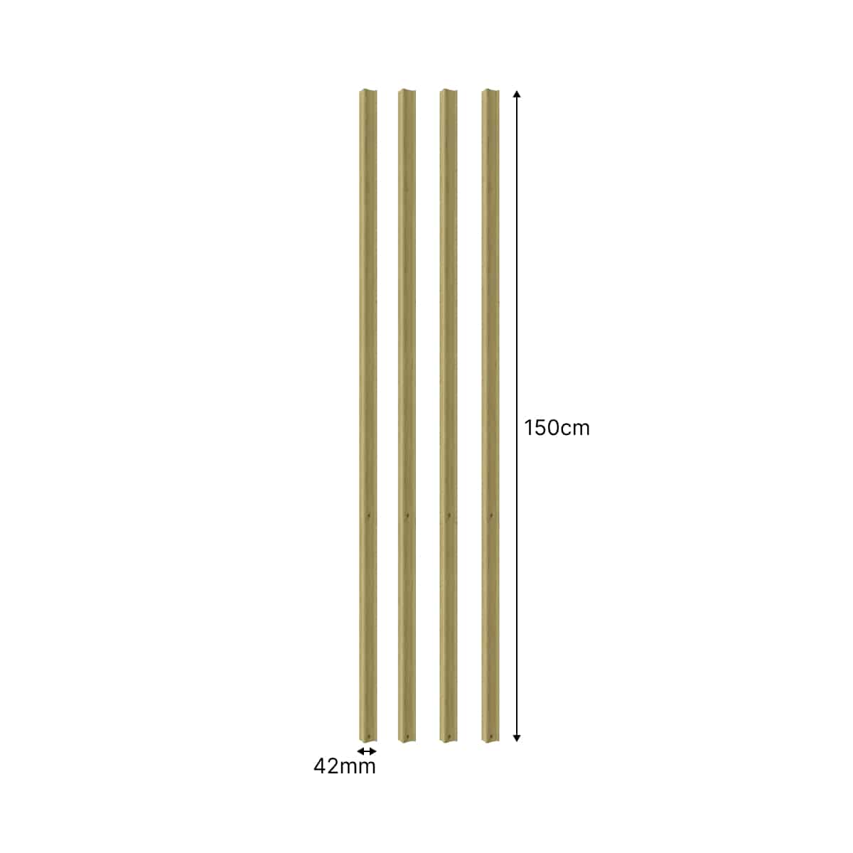 Kit de Moulures Droites en Bois 42mm x 150cm - Lot de 4 Baguettes Polyvalentes pour Murs et Portes - 2