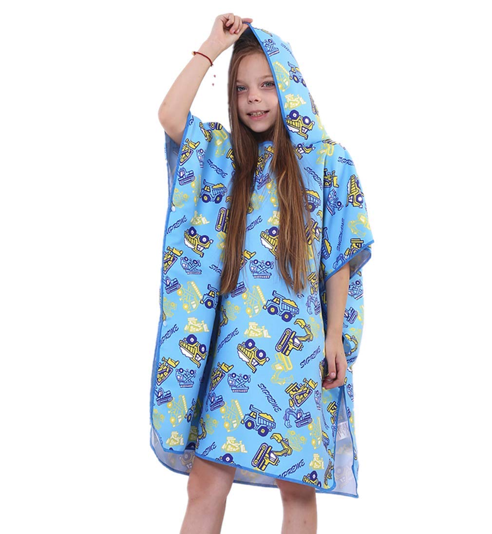 Poncho Accappatoio Per Bambini Con Cappuccio, In Microfibra, Asciugatura Rapida E Assorbente, Stampa Animale, Telo Da Spiaggia E Bagno, Leggero E Compatto