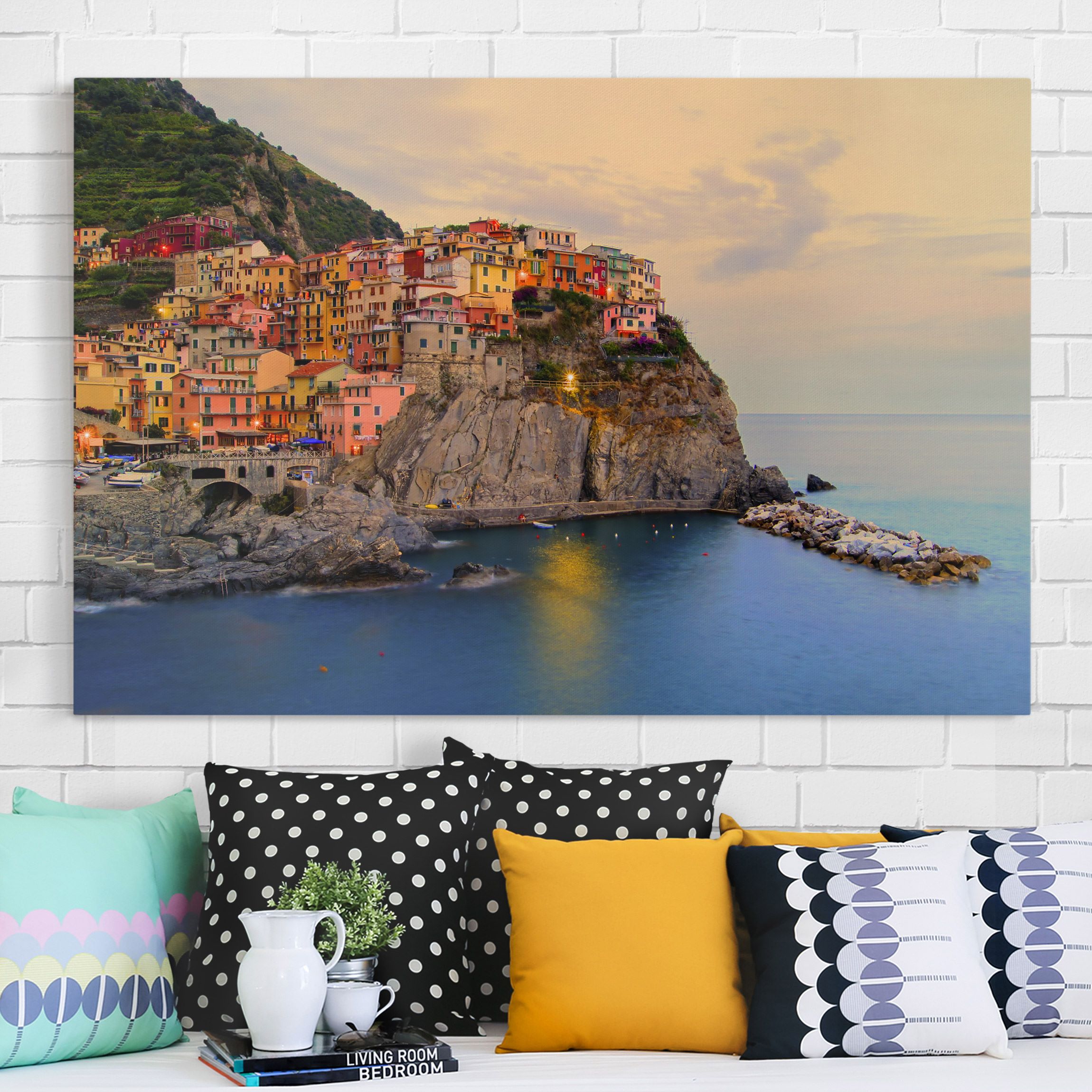 Lienzo cuadro en lienzo bastidor impresion en lienzo naranja arquitectura tierra ciudades paisaje costa 27 dormitorio salón 60 x 40 cm