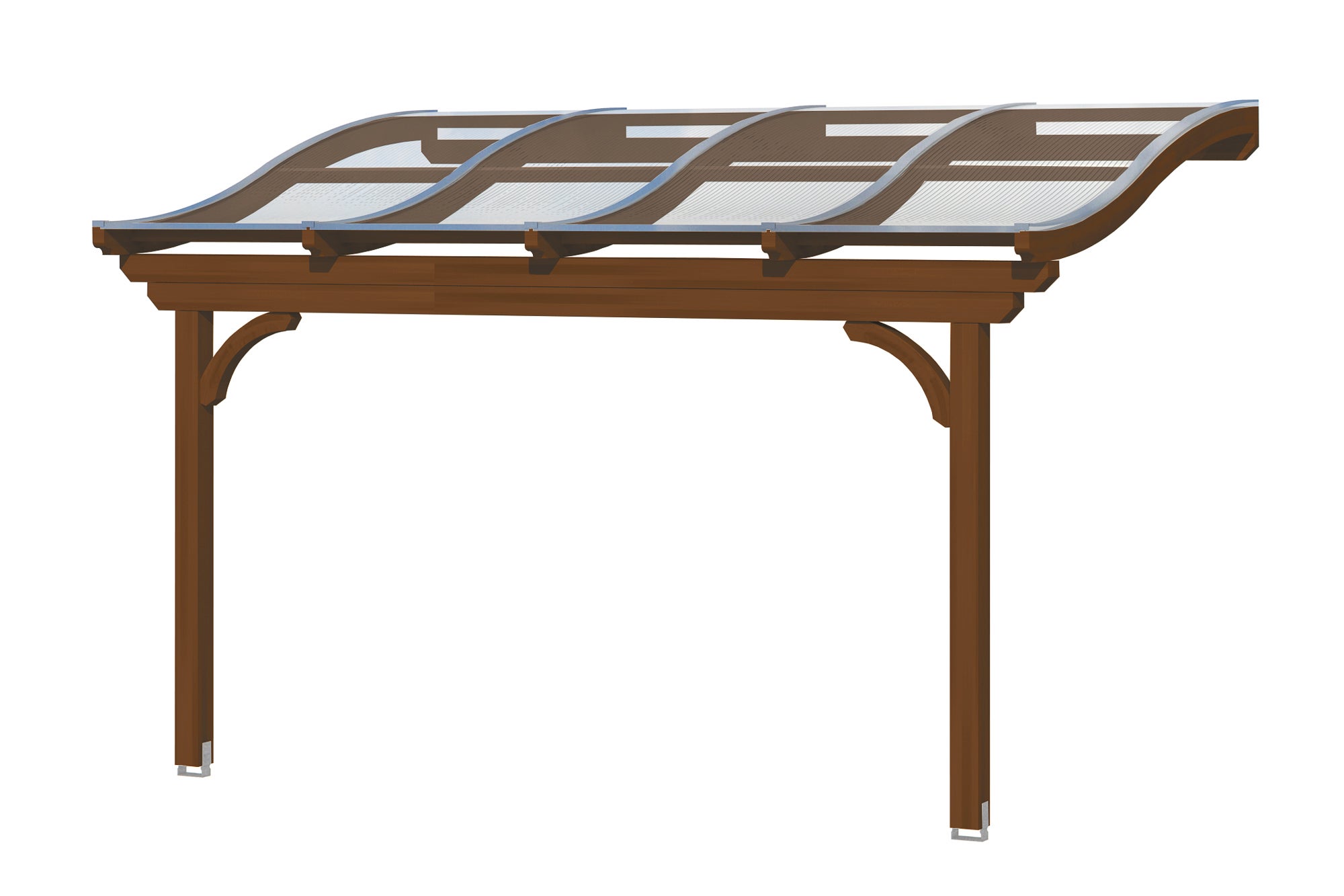 Pergola adossée Marron en bois lamellé collé 10.37 m² - 2