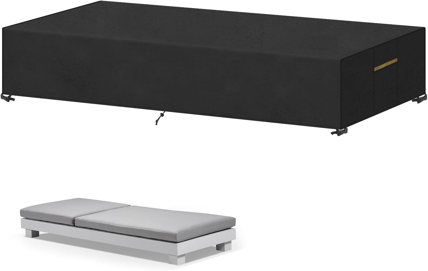 Housse Chaise Longue 200x75x40/70 Cm - Oxford 210D Imperméable, Anti-UV, Protection Jardin