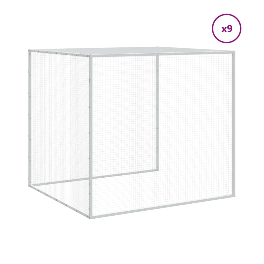 Galinheiro com teto 1003x98x90 cm aço galvanizado cinza-claro vidaXL - 6