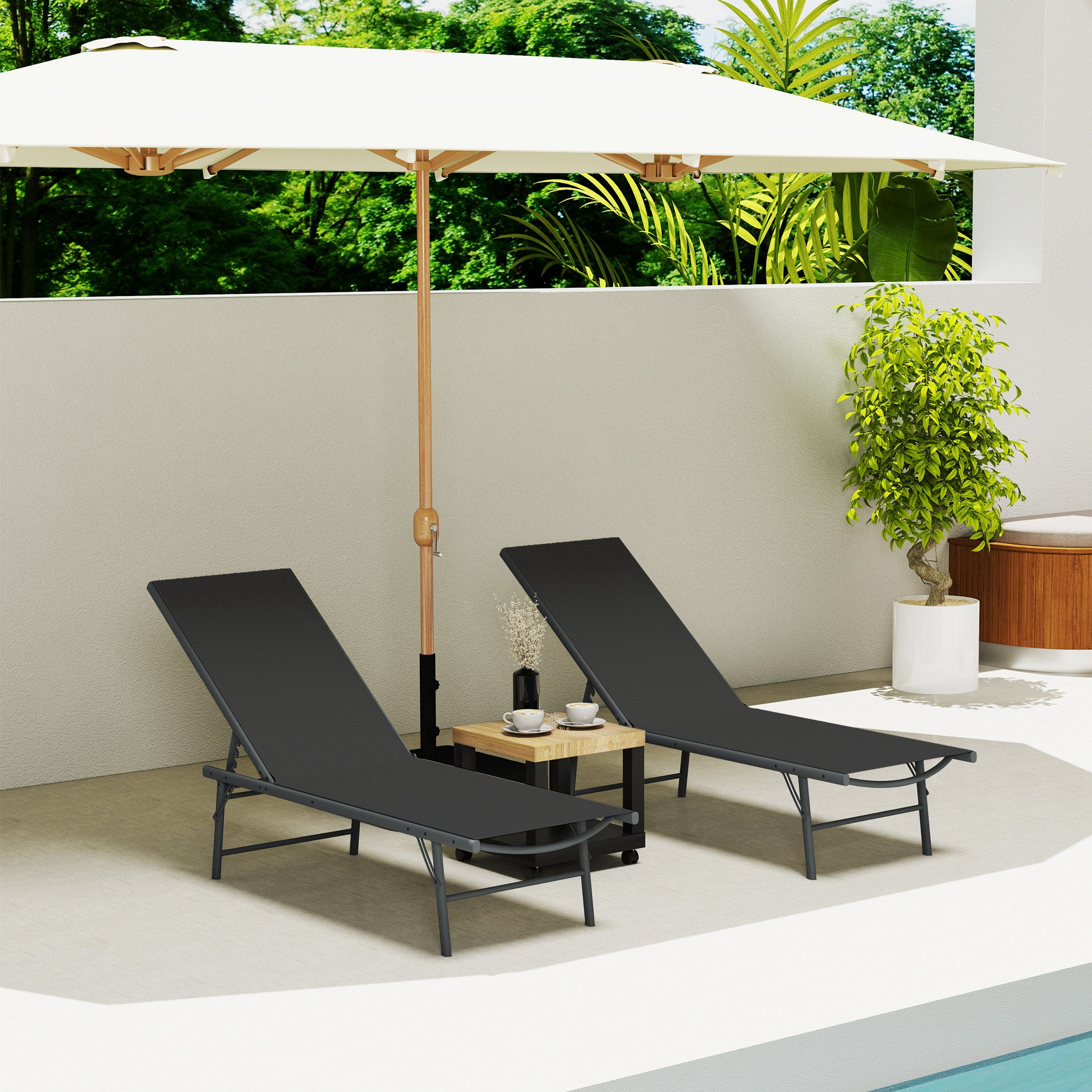Lot de 2 bains de soleil métal Outsunny - 8