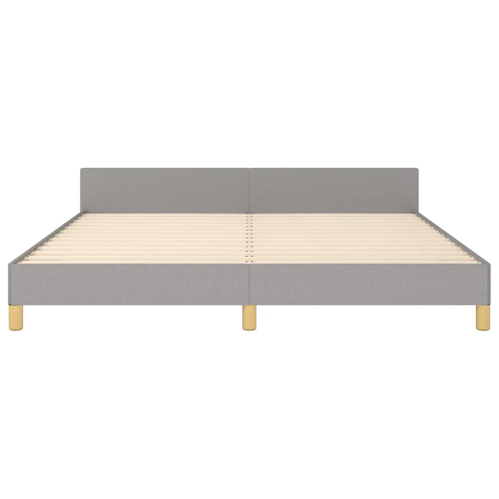 Cadre de lit sans matelas gris clair 180 x 200 cm en tissu - 5