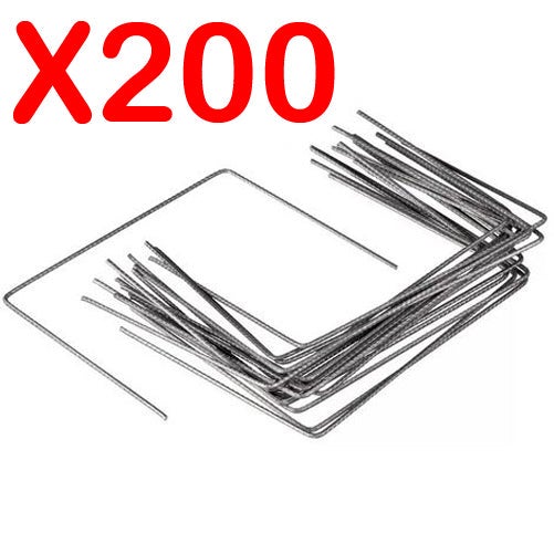 Lot de 200 Agrafes de Fixation Métal pour Toile de paillage ou geotextile avec Pointes biseautées 20cmX20cmX20cm ZENLYS - 3