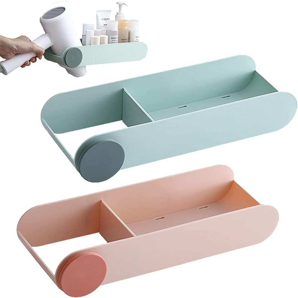 Uchwyt ścienny na suszarkę do włosów bez wiercenia, wielofunkcyjny aluminiowy organizer, do łazienek, sypialni, toalet i salonów