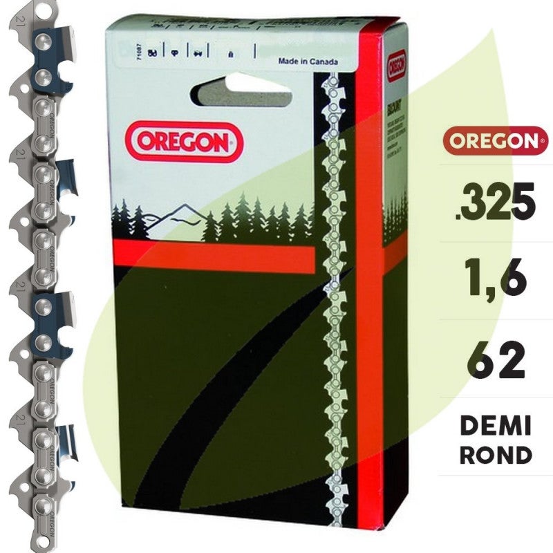 Chaine tronçonneuse OREGON 325 1.6mm 62E 22BPX062E | Leroy Merlin