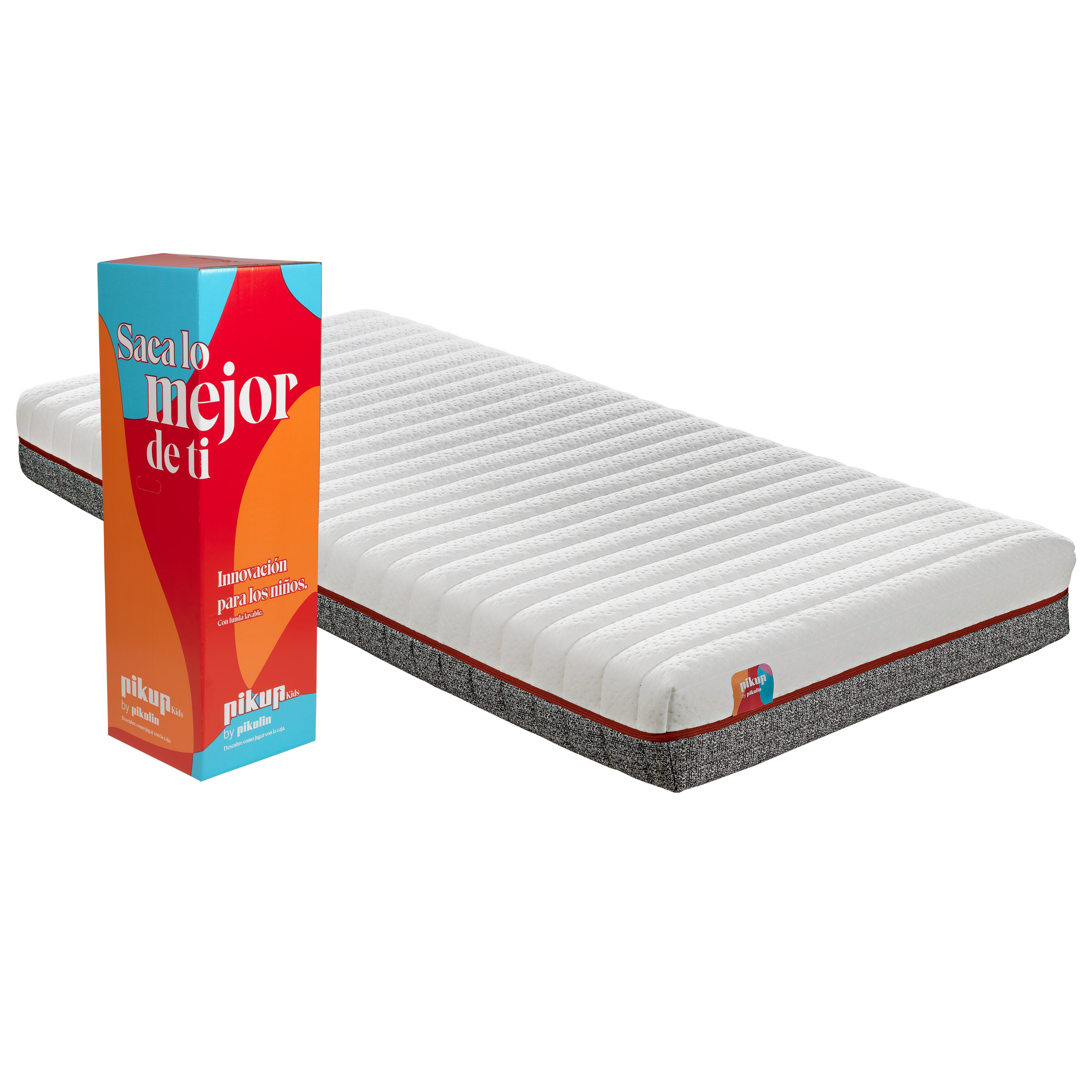 Colchón 90x190 para niños de espuma hr y fibra atérmica 20cm pikolin con funda lavable - pikup kids