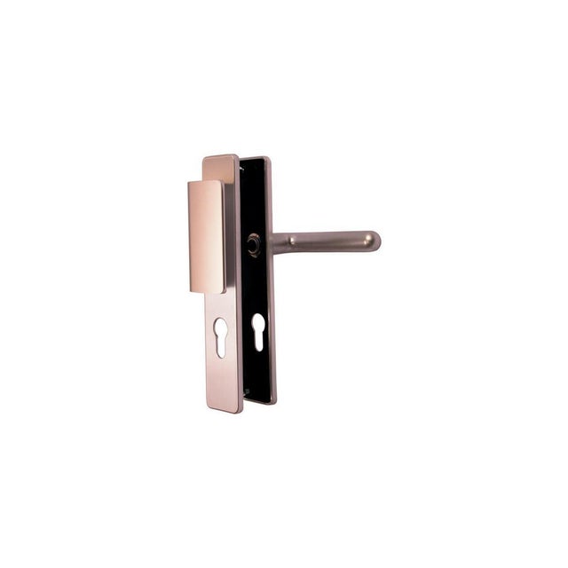 Ensemble de poignées de portepalière sur plaque GOLF - ASSA ABLOY VACHETTE Champagne 220 Gauche