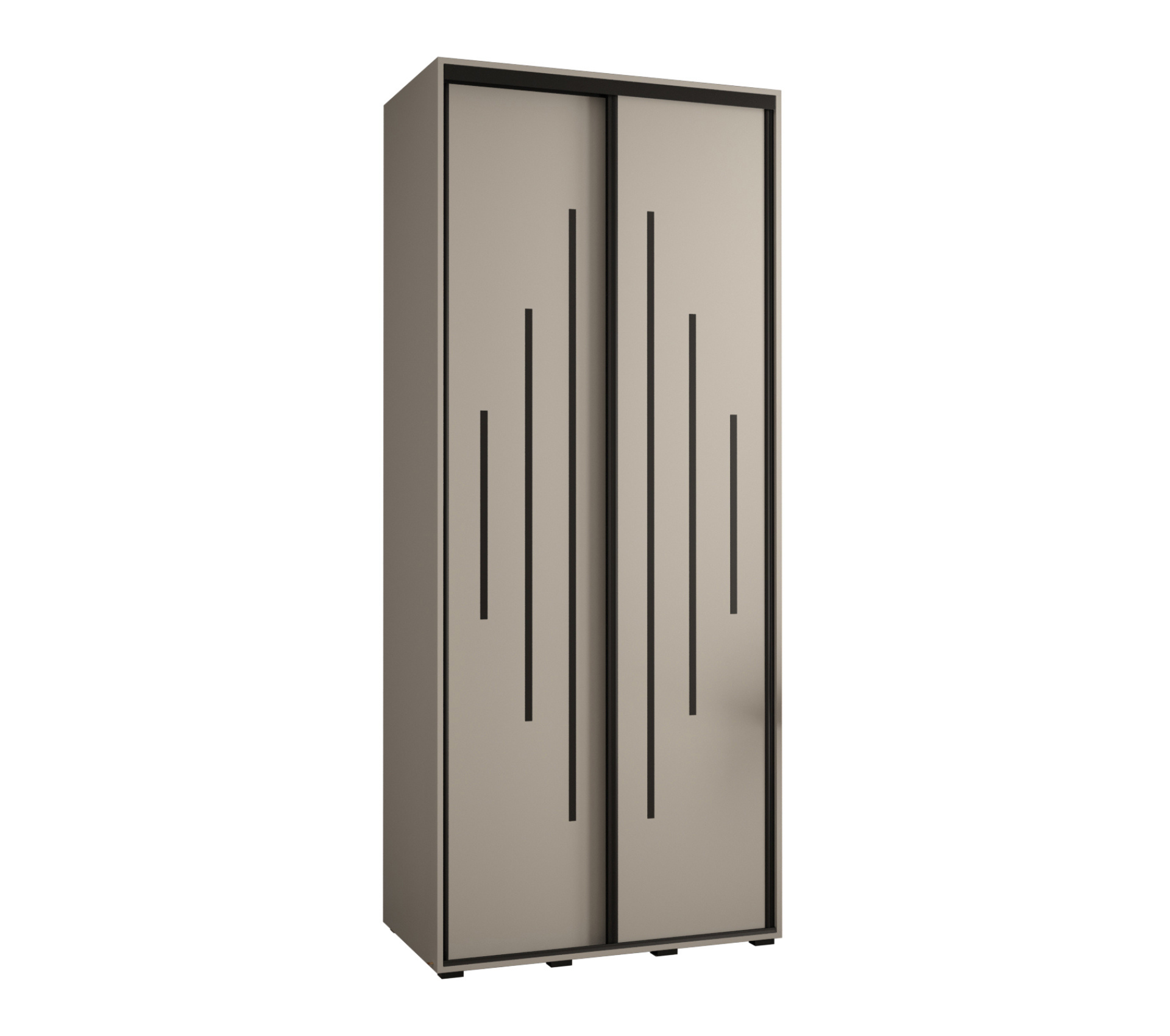 Szafa przesuwna wysoka Dakota 12 100 x 45 x 235,2 cm kaszmir + u. czarny - Abiks Meble