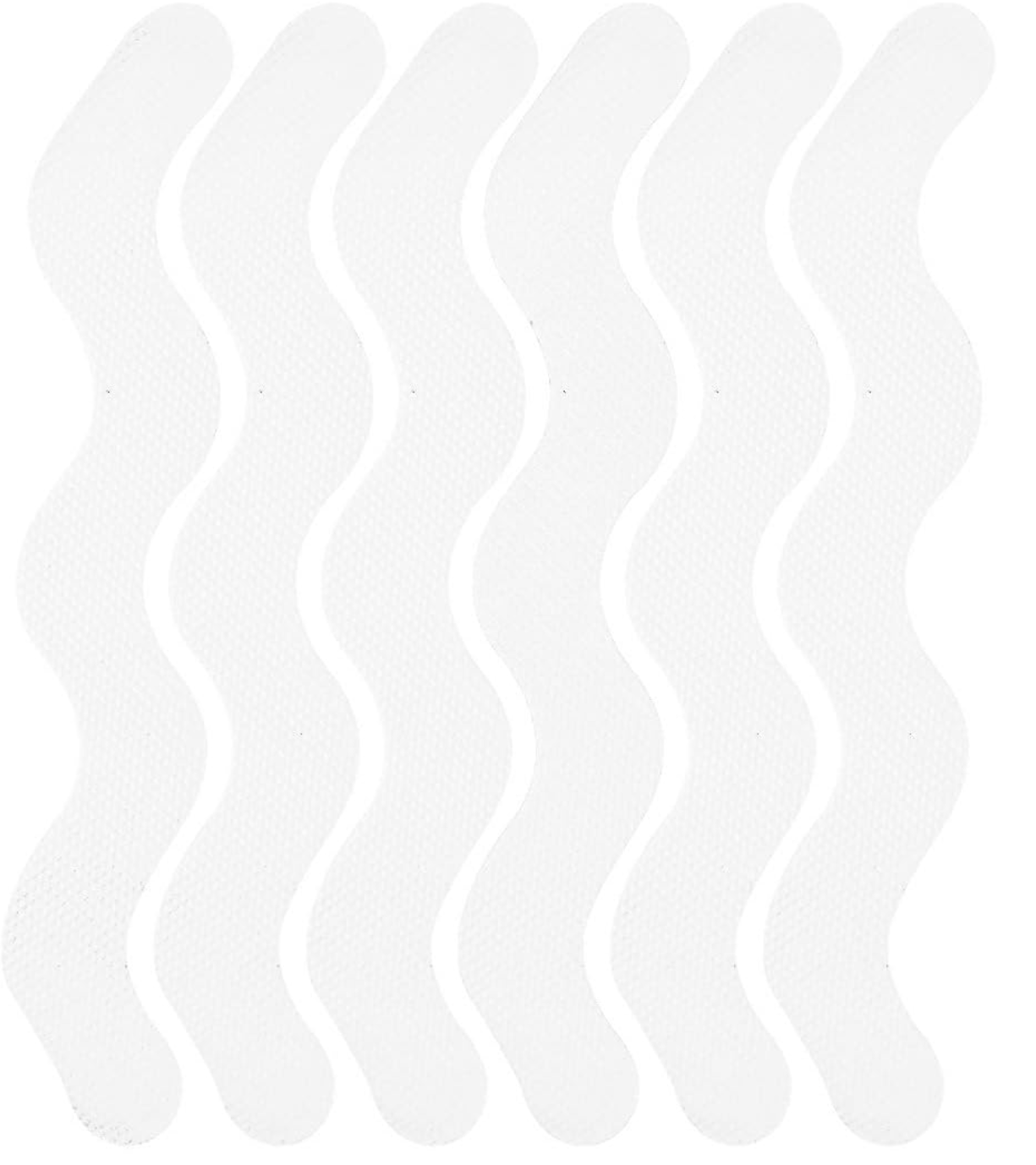 Naklejki antypoślizgowe pod prysznic, w kształcie litery S, do wanien, kabin prysznicowych, schodów, 1,3 x 18 cm, 6 szt., białe