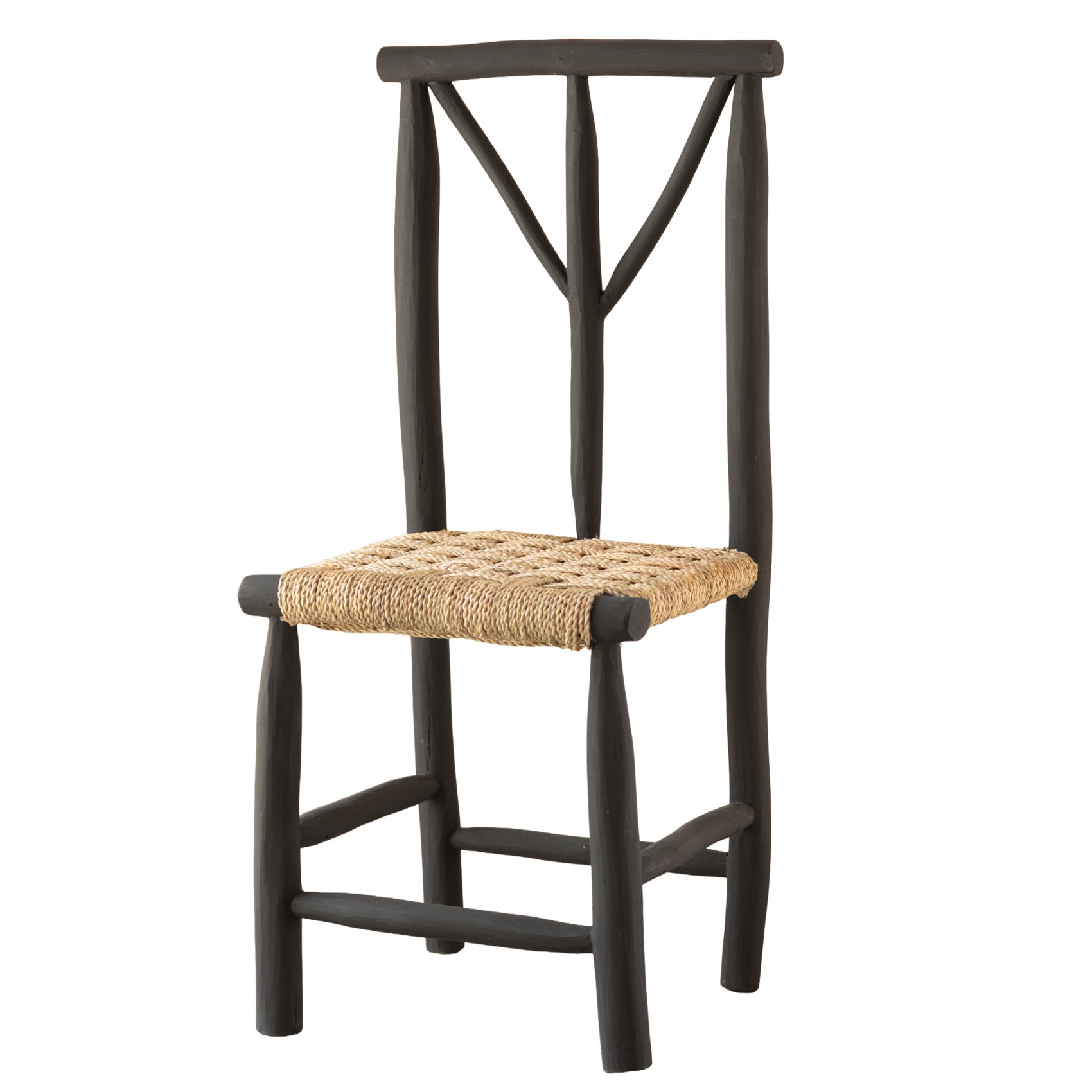 Home Maison  Silla De Madera Con Asiento De Paja Negra , Leroy Merlin