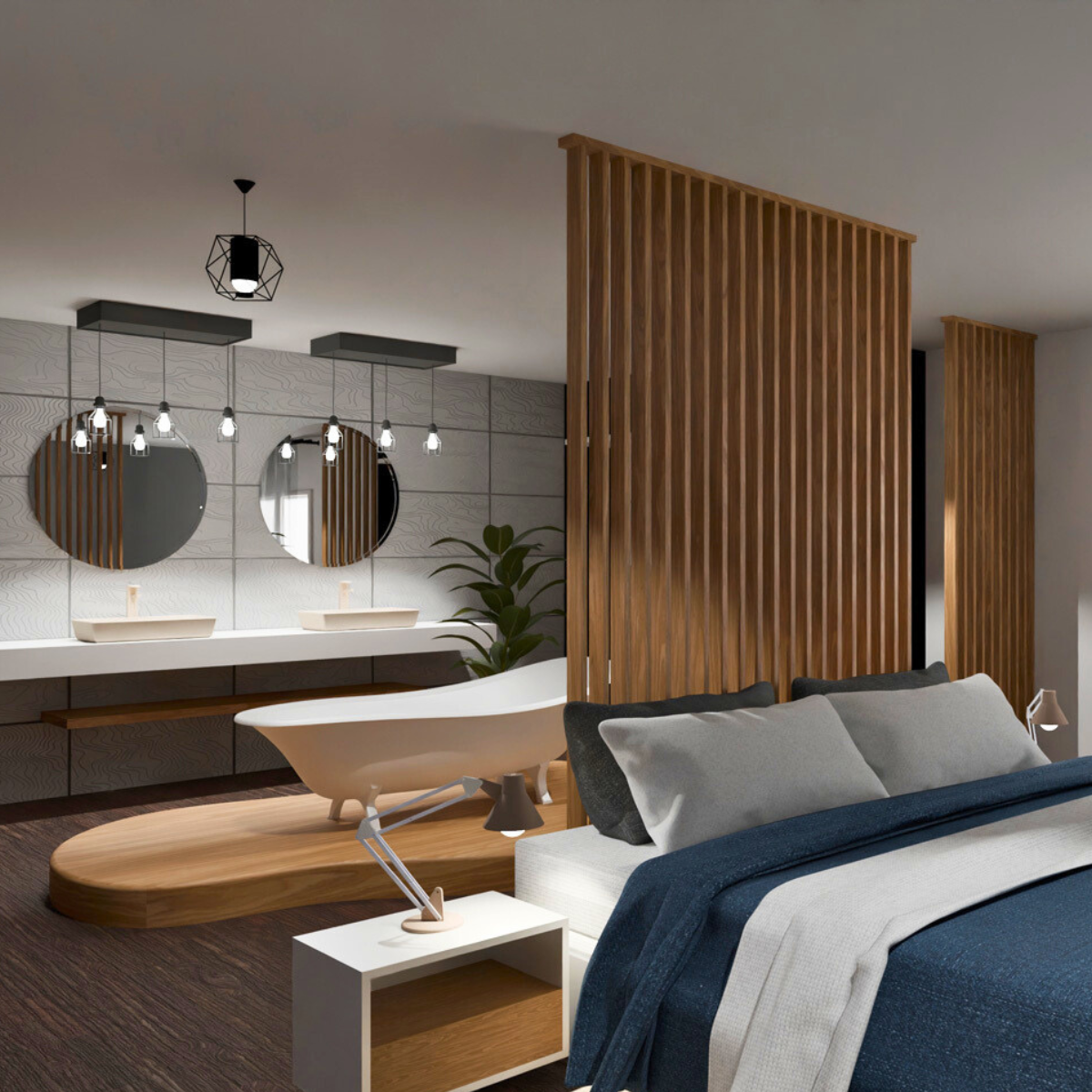 Cloison de séparation claustra droit chêne, H.2,54 m x l.80 cm, P.7,5 cm - 5