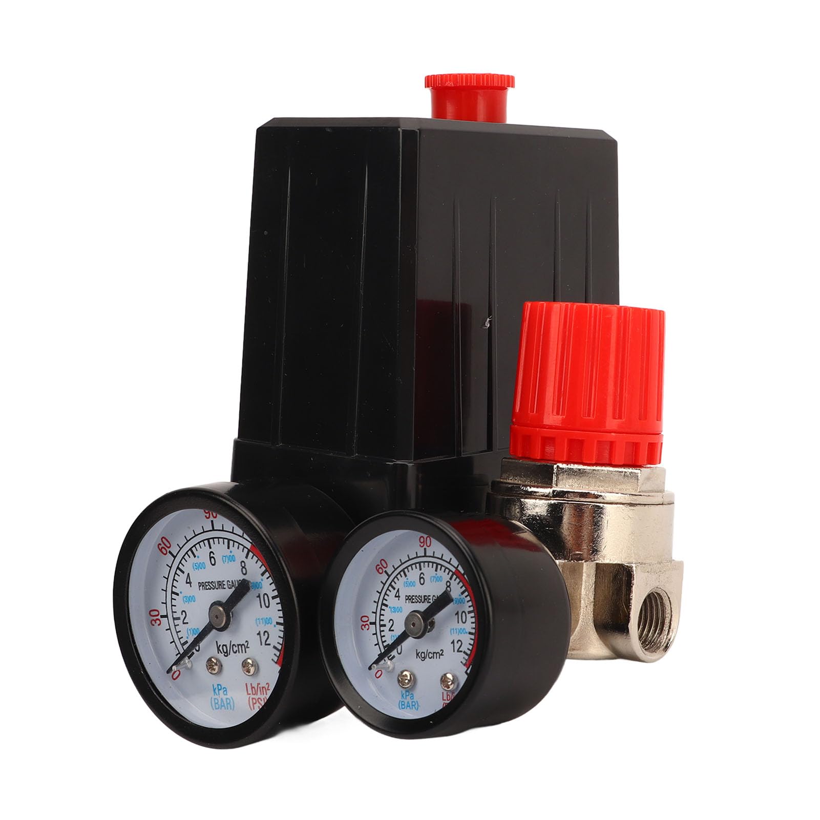 Pressostato Compressore Aria Con Manometro - Regolatore Pressione 0.05-1.2MPa, Portata 3000 L/min