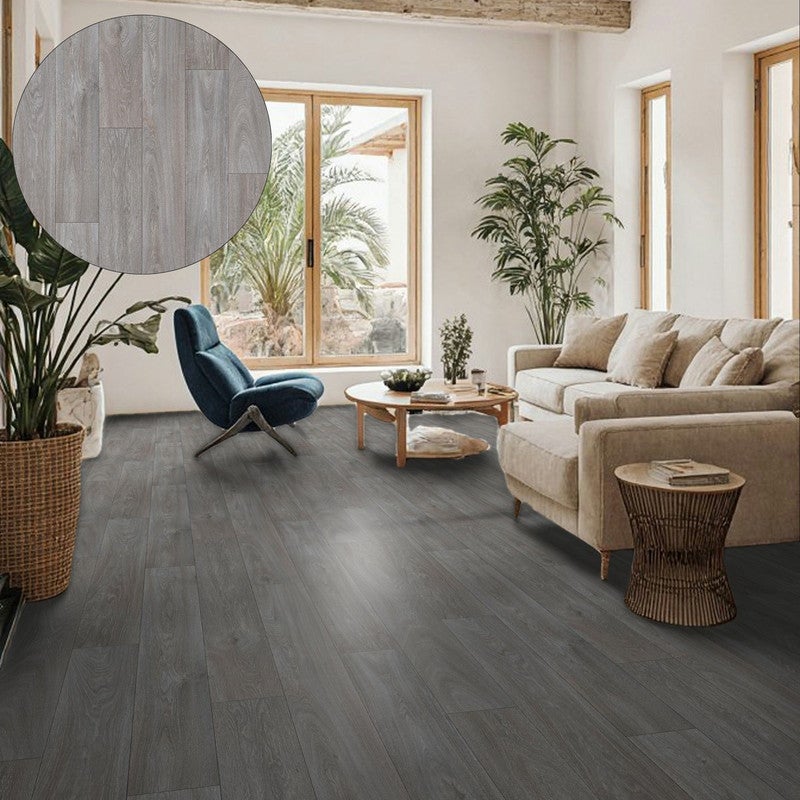 Abaco| suelo vinilico camper (10m2) efecto madera, resistente agua.fácil limpieza.roble gris proteo