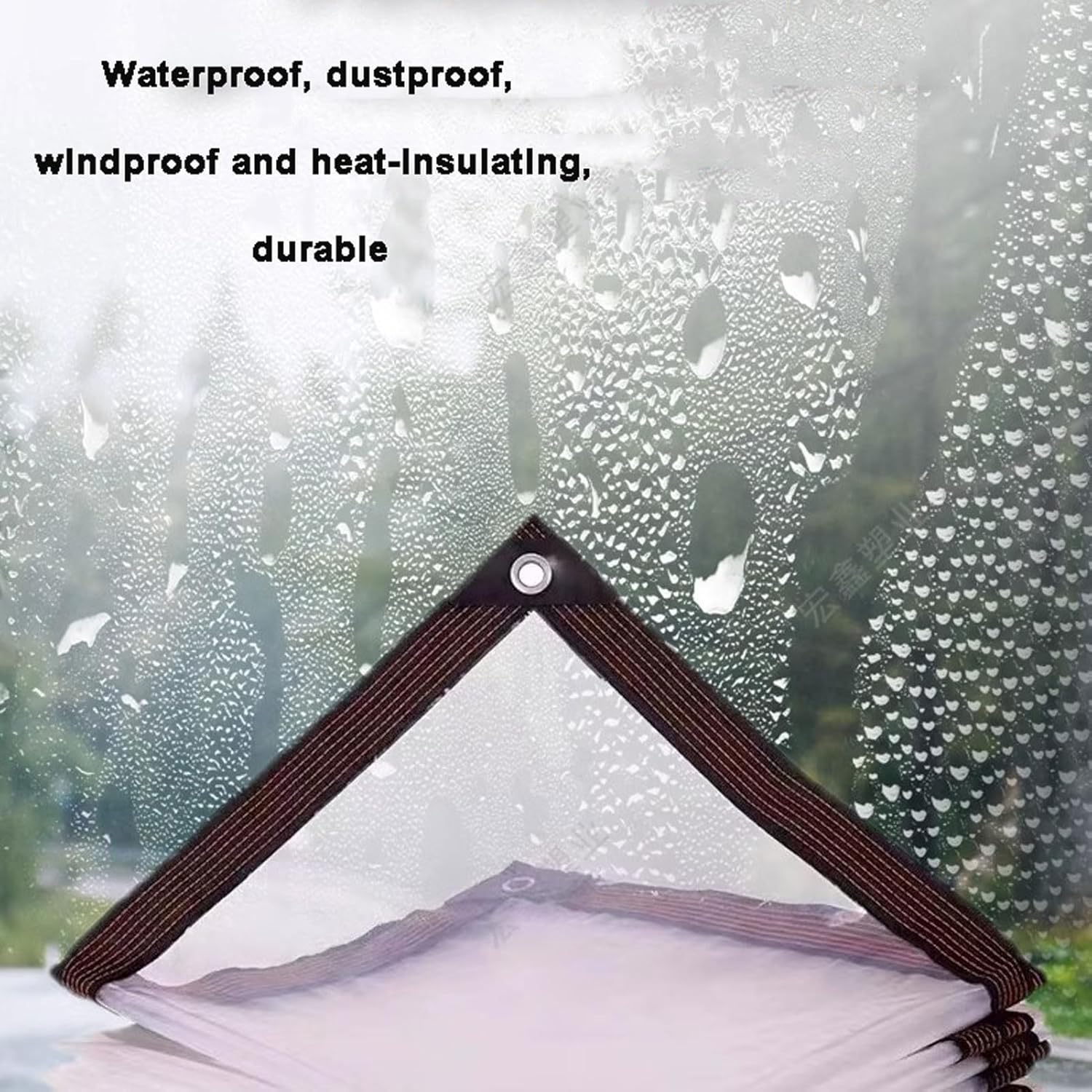 Bâche Transparente Imperméable 3x3M - Toile d'Protection Multi-Usages avec Œillets - Anti-Pluie, Isolante, Anti-Froid et Anti-Poussière (0.12mm) - 9