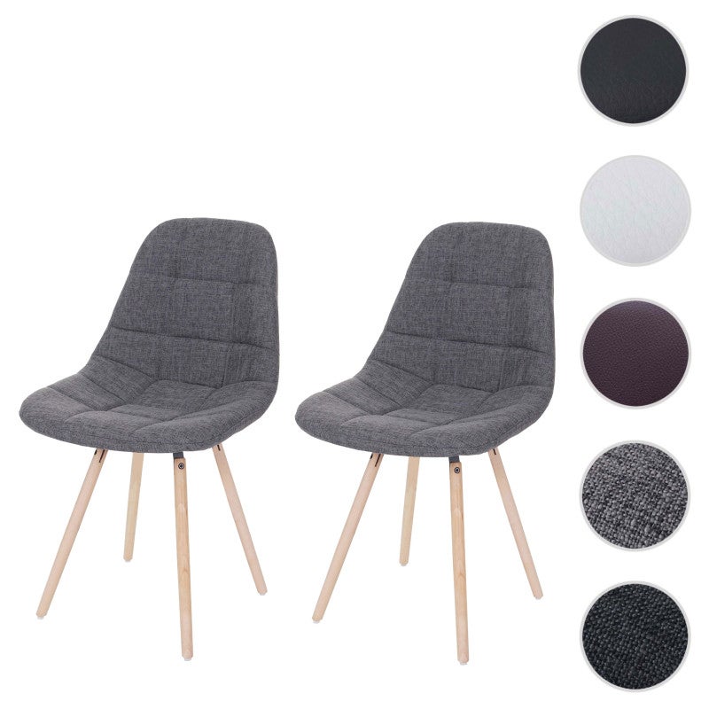 Zestaw 2 krzeseł do jadalni HWC-A60 II, krzesło kuchenne, retro 50s design ~ faux leather brązowy