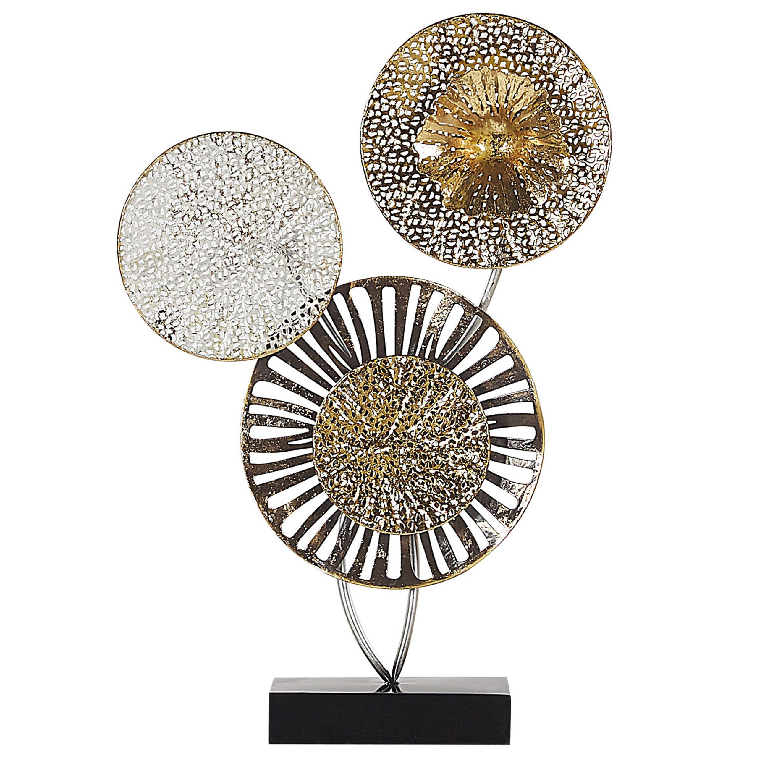 Beliani figura decorativa uranium metal industrial boho plateado