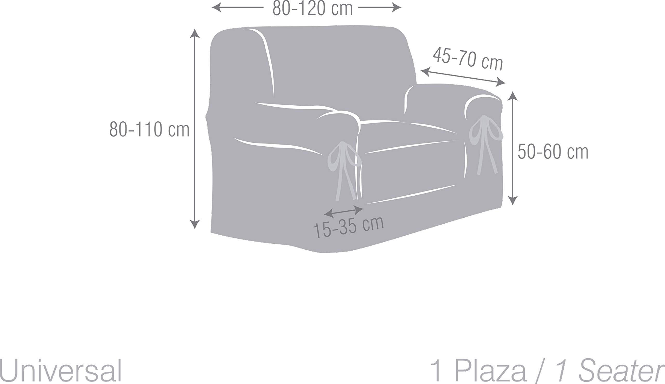 Housse de fauteuil avec des rubans taupe 80 - 120 cm - 6