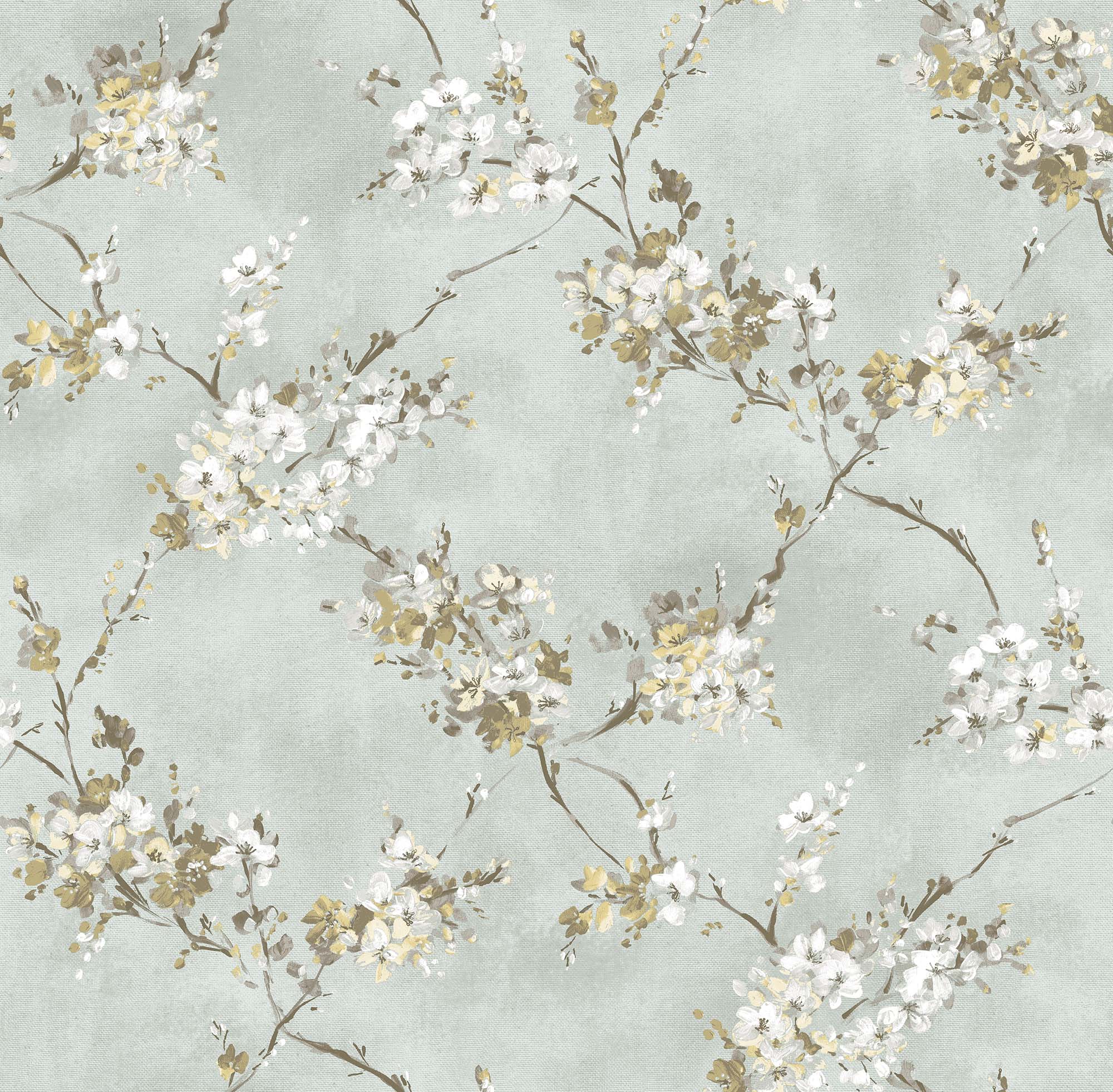 Tapeta kwiaty szaro zielonym - 53 cm x 10 m - SANDERS &amp; SANDERS