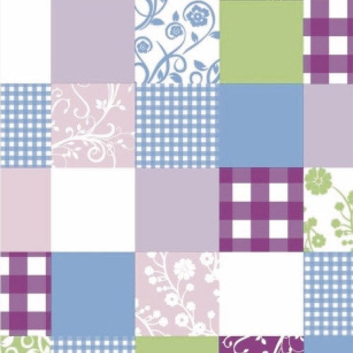 Mantel antimanchas hule rollo 140 cm. x 20 metros cuadros violetas